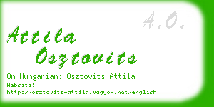 attila osztovits business card